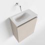 Mondiaz TURE Fonteinset 40x23x50cm 0 kraangaten 1 deur linen mat Wasbak links Solid Surface Wit FK75341214 - Thumbnail 1