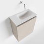 Mondiaz TURE Fonteinset 40x23x50cm 0 kraangaten 1 deur linen mat Wasbak rechts Solid Surface Wit FK75341216 - Thumbnail 1