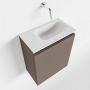 Mondiaz TURE Toiletmeubel 40x23x50cm met 0 kraangaten 1 deuren smoke mat Wastafel Eden rechts Solid Surface Wit FK75341096 - Thumbnail 1