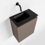 Mondiaz TURE Toiletmeubel 40x23x50cm met 0 kraangaten 1 deuren smoke mat Wastafel Eden links Solid Surface Zwart FK75341450 - Thumbnail 1