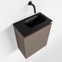 Mondiaz TURE Toiletmeubel 40x23x50cm met 0 kraangaten 1 deuren smoke mat Wastafel Eden rechts Solid Surface Zwart FK75341452 - Thumbnail 1