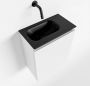 Mondiaz TURE Toiletmeubel 40x23x50cm met 0 kraangaten 1 deuren talc mat Wastafel Eden links Solid Surface Zwart FK75341363 - Thumbnail 1