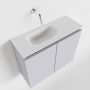 Mondiaz TURE Toiletmeubel 60x23x50cm met 0 kraangaten 2 deuren cale mat Wastafel Eden links Solid Surface Wit FK75341250 - Thumbnail 1