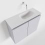 Mondiaz TURE Fonteinset 60x23x50cm 0 kraangaten 2 deuren cale mat Wasbak rechts Solid Surface Wit FK75341252 - Thumbnail 1