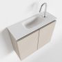 Mondiaz TURE Fonteinset 60x23x50cm 1 kraangat 2 deuren linen mat Wasbak midden Solid Surface Wit FK75341217 - Thumbnail 1