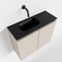 Mondiaz TURE Toiletmeubel 60x23x50cm met 0 kraangaten 2 deuren linen mat Wastafel Eden links Solid Surface Zwart FK75341572 - Thumbnail 1