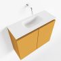 Mondiaz TURE Toiletmeubel 60x23x50cm met 0 kraangaten 2 deuren ocher mat Wastafel Eden midden Solid Surface Wit FK75341158 - Thumbnail 1