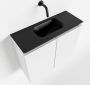 Mondiaz TURE Toiletmeubel 60x23x50cm met 0 kraangaten 2 deuren talc mat Wastafel Eden midden Solid Surface Zwart FK75341367 - Thumbnail 1
