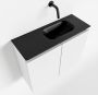 Mondiaz TURE Toiletmeubel 60x23x50cm met 0 kraangaten 2 deuren talc mat Wastafel Eden rechts Solid Surface Zwart FK75341371 - Thumbnail 1