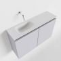 Mondiaz TURE Toiletmeubel 80x23x50cm met 0 kraangaten 2 deuren cale mat Wastafel Eden links Solid Surface Wit FK75341256 - Thumbnail 1