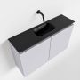 Mondiaz TURE Toiletmeubel 80x23x50cm met 0 kraangaten 2 deuren cale mat Wastafel Eden midden Solid Surface Zwart FK75341605 - Thumbnail 1