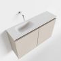 Mondiaz TURE Toiletmeubel 80x23x50cm met 0 kraangaten 2 deuren linen mat Wastafel Eden links Solid Surface Wit FK75341226 - Thumbnail 1