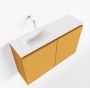 Mondiaz TURE Toiletmeubel 80x23x50cm met 0 kraangaten 2 deuren ocher mat Wastafel Eden links Solid Surface Wit FK75341166 - Thumbnail 1