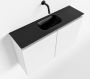 Mondiaz TURE Toiletmeubel 80x23x50cm met 0 kraangaten 2 deuren talc mat Wastafel Eden midden Solid Surface Zwart FK75341373 - Thumbnail 1