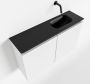 Mondiaz TURE Toiletmeubel 80x23x50cm met 0 kraangaten 2 deuren talc mat Wastafel Eden rechts Solid Surface Zwart FK75341377 - Thumbnail 1