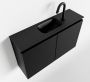 Mondiaz TURE Fonteinset 80x23x50cm 1 kraangat 2 deuren urban mat Wasbak midden Solid Surface Zwart FK75341401 - Thumbnail 1
