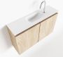 Mondiaz TURE Fonteinset 80x23x50cm 1 kraangat 2 deuren washed oak mat Wasbak midden Solid Surface Wit FK75341283 - Thumbnail 1