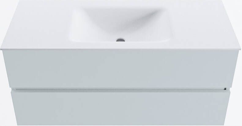 Mondiaz VICA 110cm badmeubel onderkast Clay 2 lades. Wastafel CLOUD midden 1 kraangat kleur Talc.