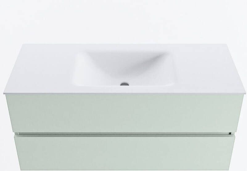Mondiaz VICA 110cm badmeubel onderkast Greey 2 lades. Wastafel CLOUD midden 1 kraangat kleur Talc.