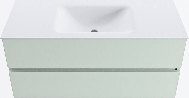 Mondiaz VICA 110cm badmeubel onderkast Greey 2 lades. Wastafel CLOUD midden zonder kraangat kleur Talc.