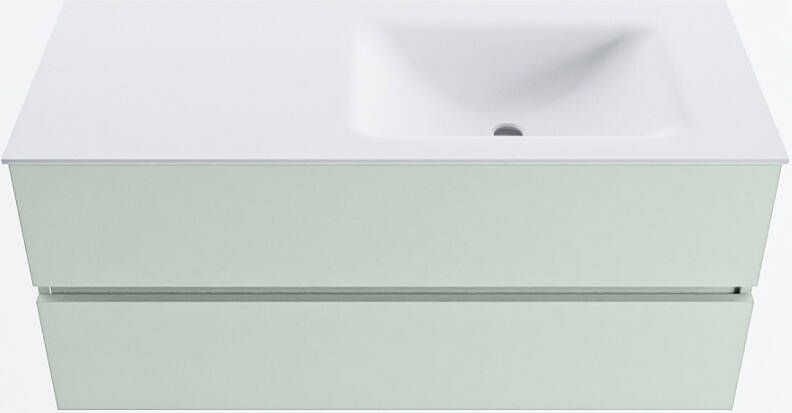 Mondiaz VICA 110cm badmeubel onderkast Greey 2 lades. Wastafel CLOUD rechts 1 kraangat kleur Talc.