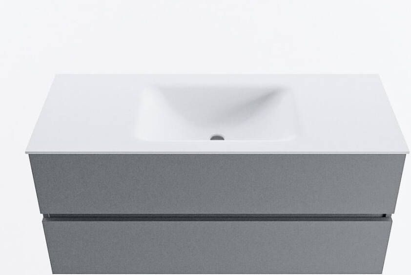 Mondiaz VICA 110cm badmeubel onderkast Plata 2 lades. Wastafel CLOUD midden zonder kraangat kleur Talc.