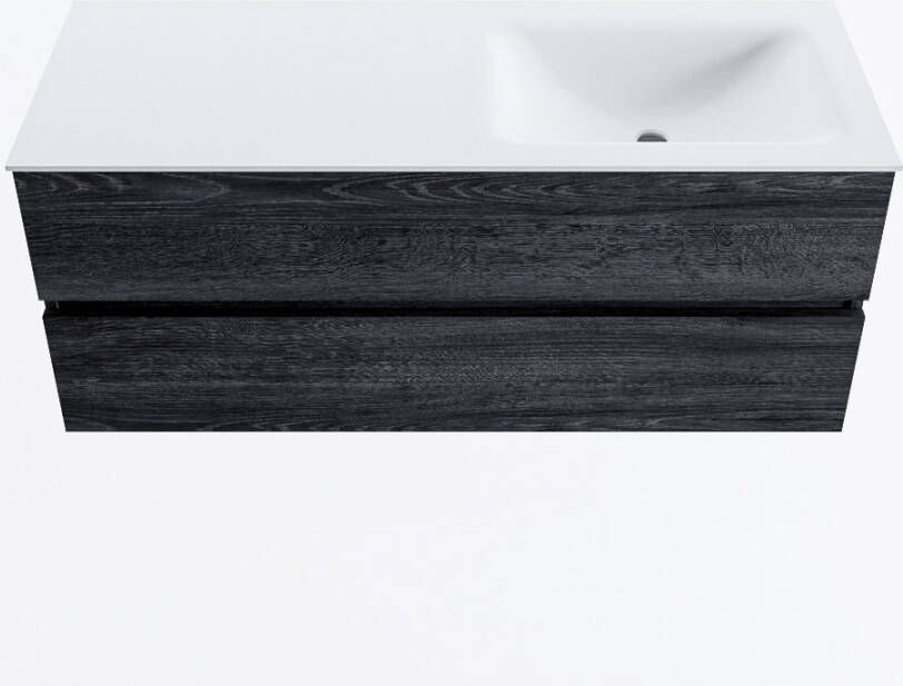 Mondiaz VICA 120cm badmeubel onderkast Antracite 2 lades. Wastafel CLOUD rechts 1 kraangat kleur Talc.
