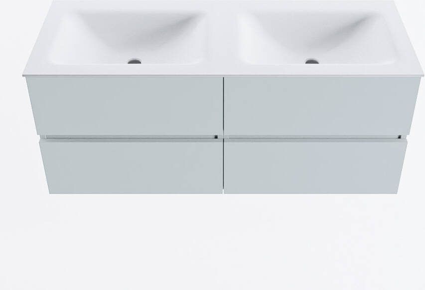 Mondiaz VICA 120cm badmeubel onderkast Clay 4 lades. Wastafel CLOUD dubbel 2 kraangaten kleur Talc. - Foto 1