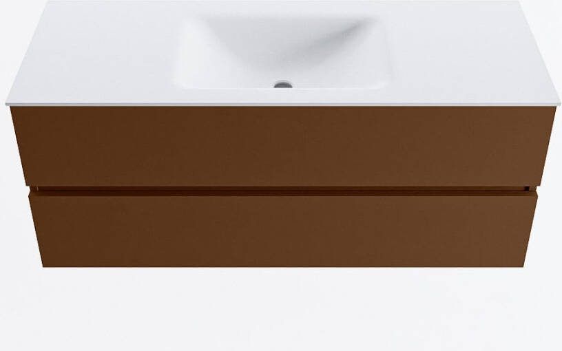 Mondiaz VICA 120cm badmeubel onderkast Rust 2 lades. Wastafel CLOUD midden 1 kraangat kleur Talc. - Foto 1