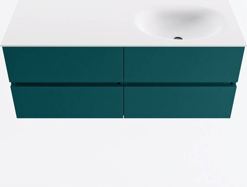 Mondiaz VICA 120cm badmeubel onderkast Smag 4 lades. Wastafel MOON rechts 1 kraangat kleur Talc.