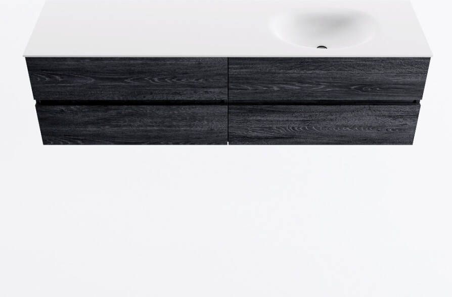 Mondiaz VICA 170cm badmeubel onderkast Antracite 4 lades. Wastafel MOON rechts zonder kraangat kleur Talc.