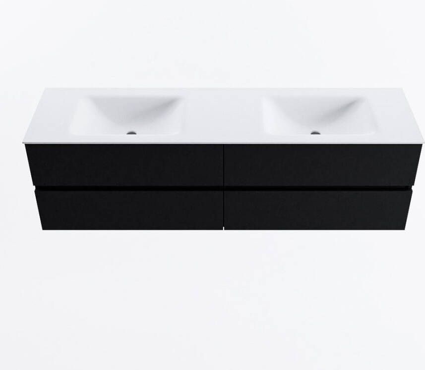 Mondiaz VICA 170cm badmeubel onderkast Urban 4 lades. Wastafel CLOUD dubbel 2 kraangaten kleur Talc.