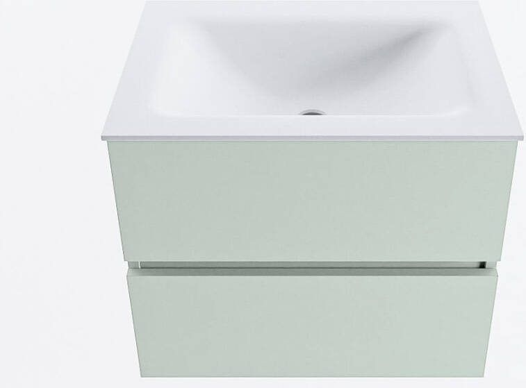 Mondiaz VICA 60cm badmeubel onderkast Greey 2 lades. Wastafel CLOUD midden 1 kraangat kleur Talc.