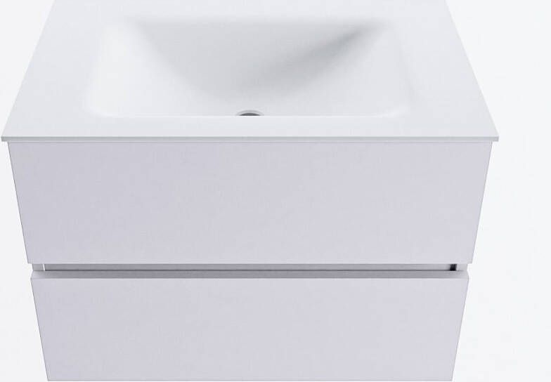 Mondiaz VICA 70cm badmeubel onderkast Cale 2 lades. Wastafel CLOUD midden zonder kraangat kleur Talc.