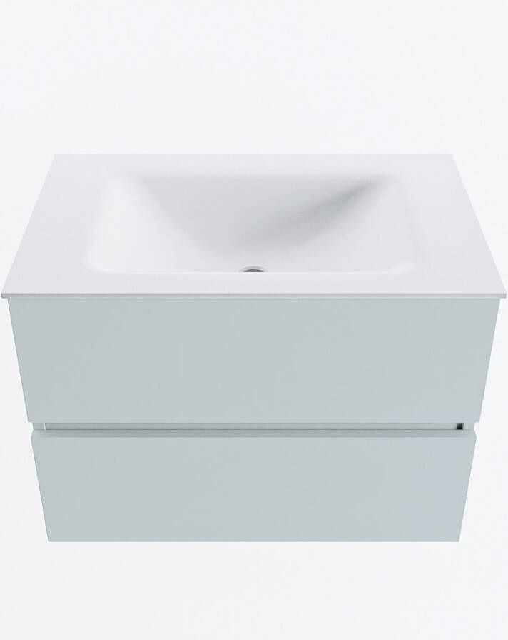Mondiaz VICA 70cm badmeubel onderkast Clay 2 lades. Wastafel CLOUD midden 1 kraangat kleur Talc.