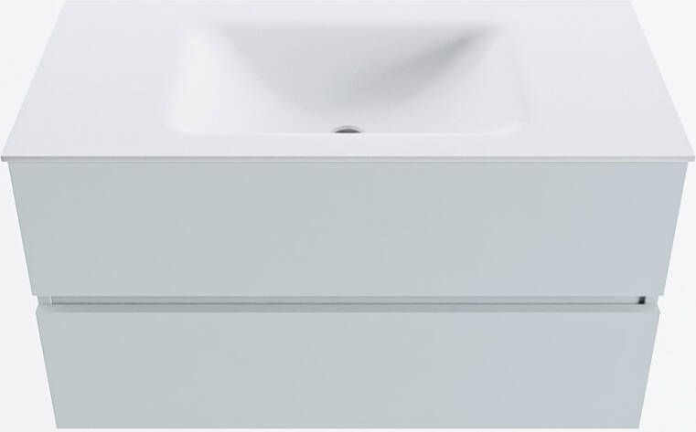 Mondiaz VICA 90cm badmeubel onderkast Clay 2 lades. Wastafel CLOUD midden 1 kraangat kleur Talc.
