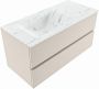 Mondiaz VICA-DLUX 100cm badmeubel onderkast Linen 2 lades. Inbouw wastafel CLOUD links 1 kraangat kleur Lava. - Thumbnail 1