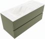 Mondiaz VICA-DLUX 110cm badmeubel onderkast Army 2 lades. Inbouw wastafel CLOUD links 1 kraangat kleur Lava. - Thumbnail 1