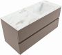 Mondiaz VICA-DLUX 110cm badmeubel onderkast Smoke 2 lades. Inbouw wastafel CLOUD rechts 1 kraangat kleur Ostra. - Thumbnail 1