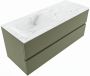 Mondiaz VICA-DLUX 120cm badmeubel onderkast Army 2 lades. Inbouw wastafel CLOUD links 1 kraangat kleur Ostra. - Thumbnail 1