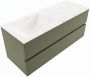 Mondiaz VICA-DLUX 120cm badmeubel onderkast Army 4 lades. Inbouw wastafel CLOUD links 1 kraangat kleur Opalo. - Thumbnail 1