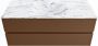 Mondiaz VICA-DLUX 120cm badmeubel onderkast Rust 2 lades. Inbouw wastafel CLOUD midden zonder kraangat kleur Glace. - Thumbnail 1