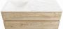 Mondiaz VICA-DLUX 120cm badmeubel onderkast Washed Oak 2 lades. Inbouw wastafel CLOUD links zonder kraangat kleur Ostra. - Thumbnail 1