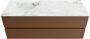 Mondiaz VICA-DLUX 130cm badmeubel onderkast Rust 2 lades. Inbouw wastafel CLOUD links 1 kraangat kleur Opalo. - Thumbnail 1