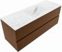 Mondiaz VICA-DLUX 130cm badmeubel onderkast Rust 2 lades. Inbouw wastafel CLOUD midden zonder kraangat kleur Frappe. - Thumbnail 1