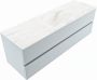 Mondiaz VICA-DLUX 150cm badmeubel onderkast Clay 2 lades. Inbouw wastafel CLOUD midden 1 kraangat kleur Glace. - Thumbnail 1