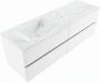Mondiaz VICA-DLUX 150cm badmeubel onderkast Talc 4 lades. Inbouw wastafel CLOUD links zonder kraangat kleur Frappe. - Thumbnail 1