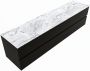 Mondiaz VICA-DLUX 200cm badmeubel onderkast Urban 4 lades. Inbouw wastafel CLOUD dubbel 2 kraangaten kleur Lava. - Thumbnail 1