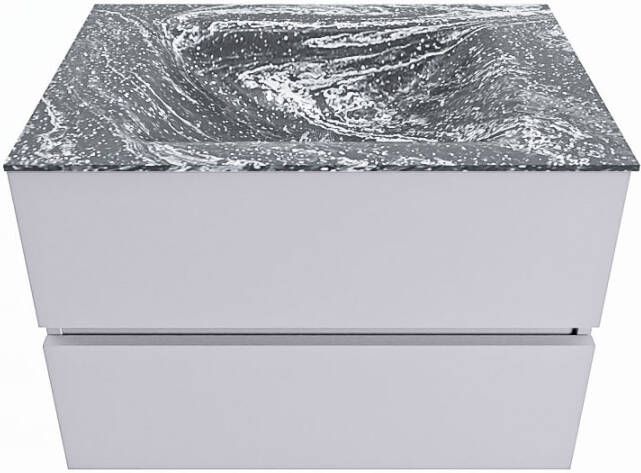 Mondiaz VICA-DLUX 70cm badmeubel onderkast Cale 2 lades. Inbouw wastafel CLOUD midden 1 kraangat kleur Opalo.