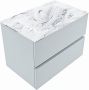 Mondiaz VICA-DLUX 70cm badmeubel onderkast Clay 2 lades. Inbouw wastafel CLOUD midden 1 kraangat kleur Frappe. - Thumbnail 1